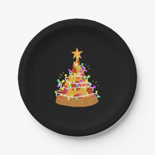 Plato De Papel Navidades Navidades Pizza Luces