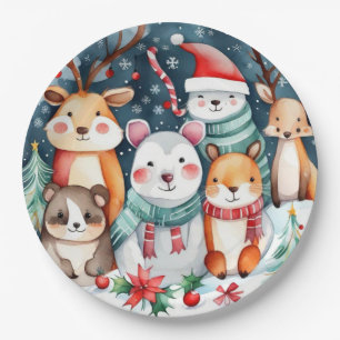 Plato De Papel Navidades Navidades temáticos lindos animales