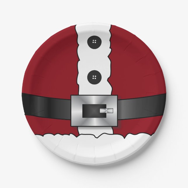 Plato De Papel navidades navideños alegres fiesta Santa Claus (Anverso)