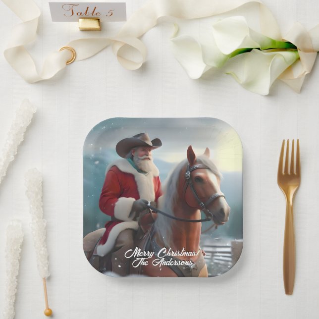 Plato De Papel Navidades occidentales de Santa Claus (Boda)