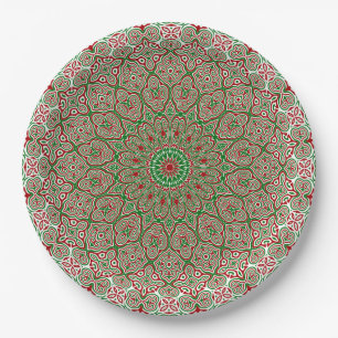 Plato De Papel Navidades ornamentales Mandala 2