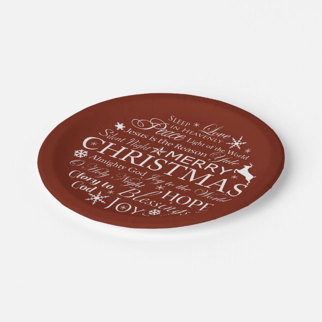 Plato De Papel Navidades Palabras Tipografía (Angular)