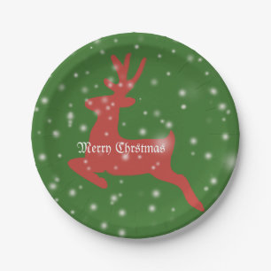 Plato De Papel Navidades Parachoque de renos Personalizado Placas