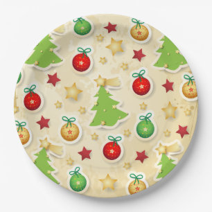 Plato De Papel Navidades Patrón de vintage