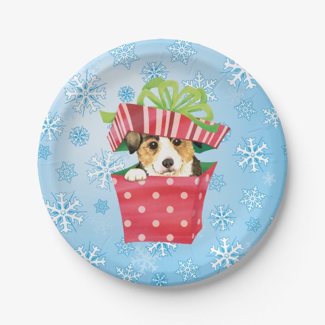 Plato De Papel Navidades Pembroke Welsh Corgi (Anverso)