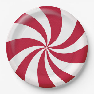 Plato De Papel Navidades Peppermint Candy