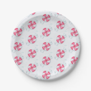 Plato De Papel Navidades Peppermint Candy