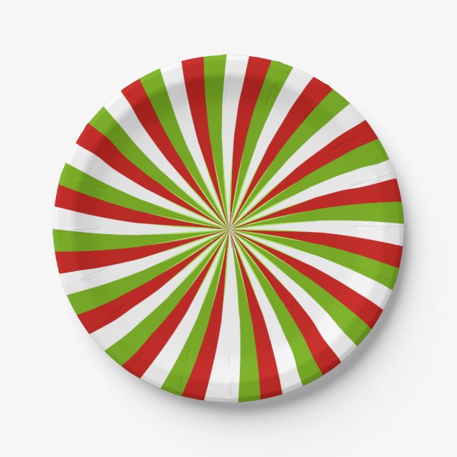 Plato De Papel Navidades Peppermint Candy Cañon PinWheel (Anverso)