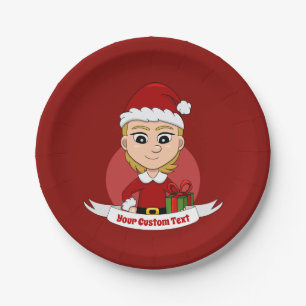 Plato De Papel navidades personalizados chicas placas de papel pe