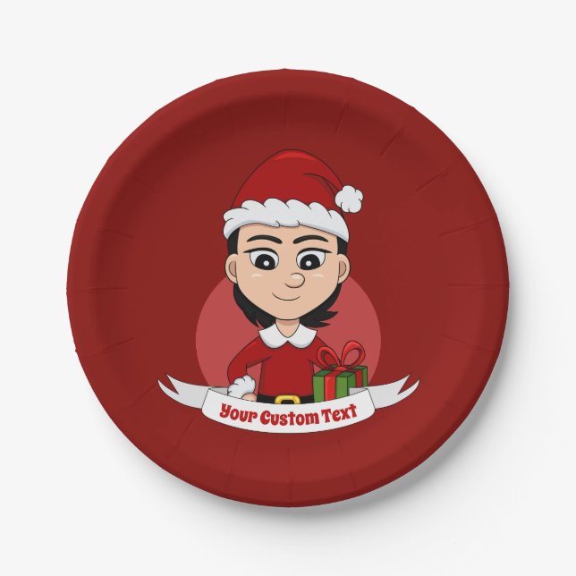 Plato De Papel navidades personalizados chicas placas de papel pe (Anverso)