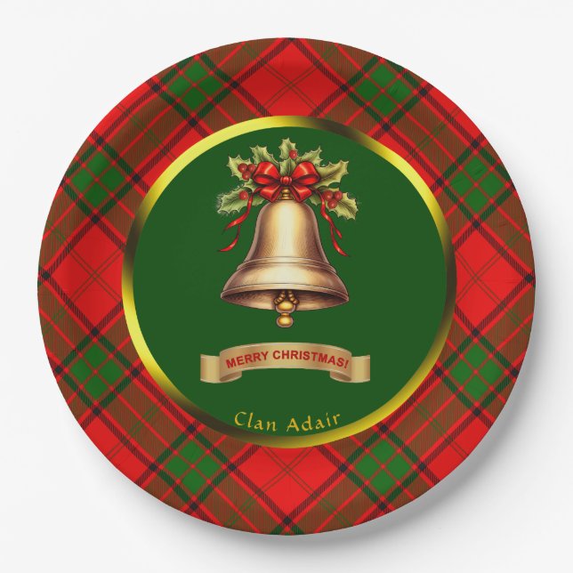 Plato De Papel Navidades personalizados de Adair Tartan (Anverso)
