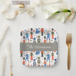 Plato De Papel Navidades personalizados de cazadores de nueces