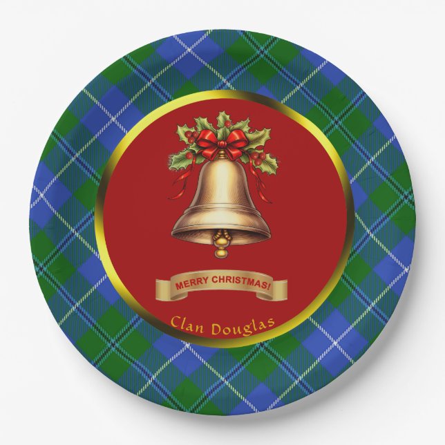 Plato De Papel Navidades personalizados de Douglas Tartan (Anverso)