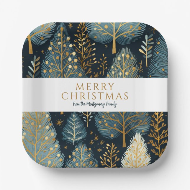 Plato De Papel Navidades personalizados de la selva de vacaciones (Anverso)