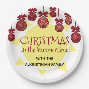 PLATO DE PAPEL NAVIDADES PERSONALIZADOS EN VERANO