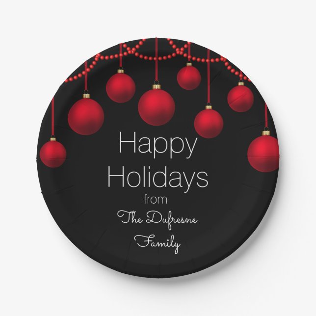 Plato De Papel Navidades personalizados y elegantes (Anverso)