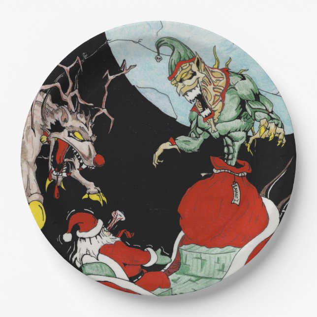 Plato De Papel Navidades pesadilla Personalizado Placas de papel (Anverso)