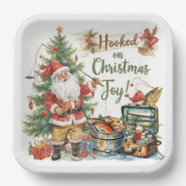 Plato De Papel Navidades pesqueros de los amantes de la pesca