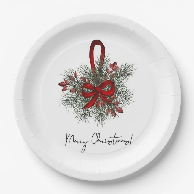 Plato De Papel Navidades Pine con el Ojo Rojo (Anverso)