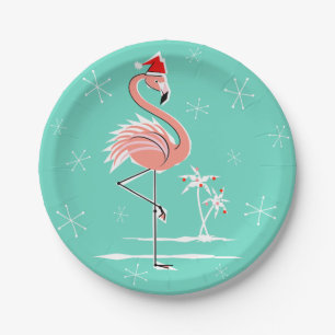 Plato De Papel Navidades Placa de papel Flamingo