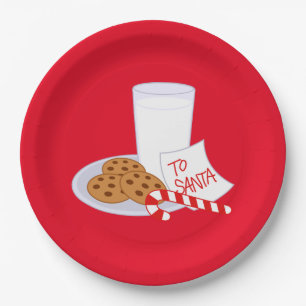 Plato De Papel Navidades Placas/Cookies de papel y leche
