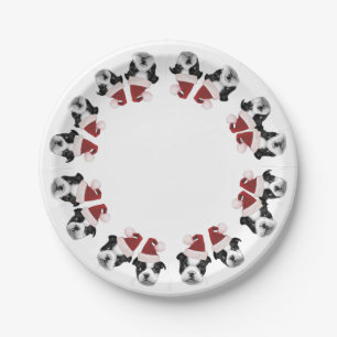 Plato De Papel Navidades placas de papel de Boston Terriers