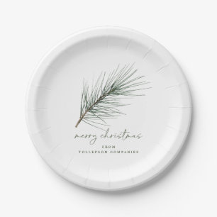 Plato De Papel Navidades Plates Fiesta Rama Evergreen Simple