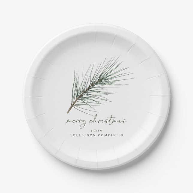 Plato De Papel Navidades Plates Fiesta Rama Evergreen Simple (Anverso)