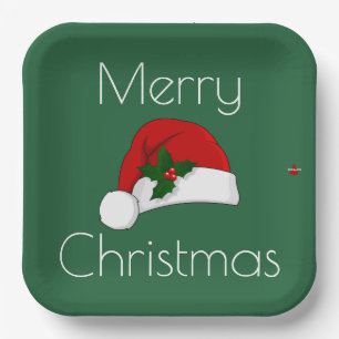 Plato De Papel Navidades Plates Santa Hat HAMbyWG