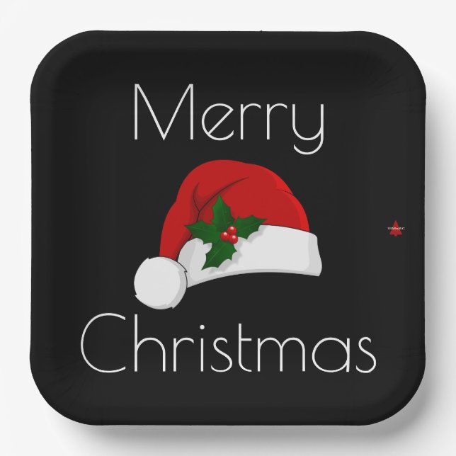 Plato De Papel Navidades Plates Santa Hat HAMbyWG (Anverso)