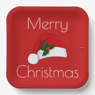 Plato De Papel Navidades Plates Santa Hat HAMbyWG