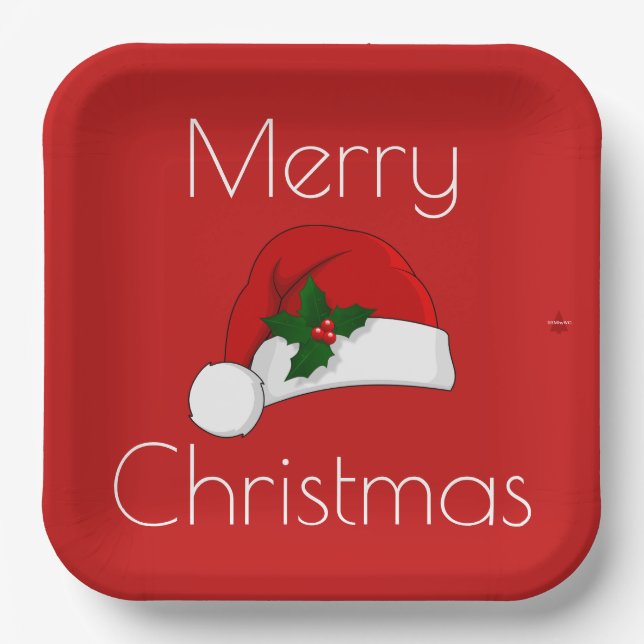 Plato De Papel Navidades Plates Santa Hat HAMbyWG (Anverso)