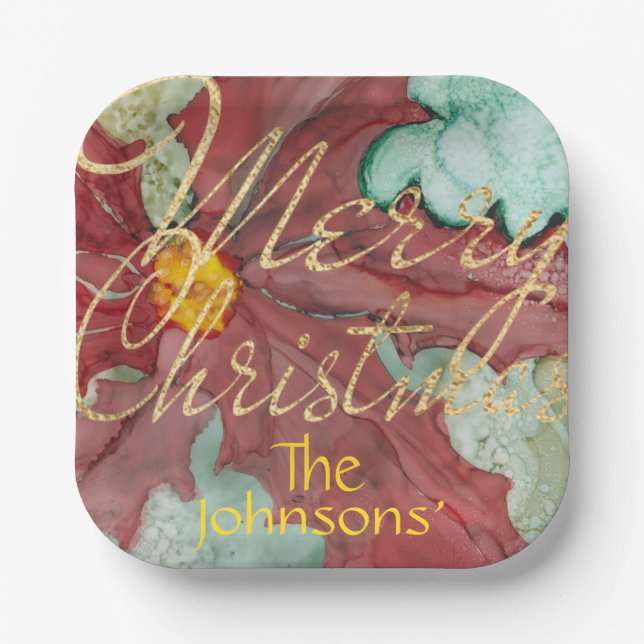 Plato De Papel Navidades Pointsetta (Anverso)