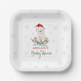 Plato De Papel Navidades Polar Bear Baby Shower