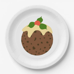 Plato De Papel Navidades pudding
