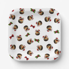 Plato De Papel Navidades pudding Placa de papel