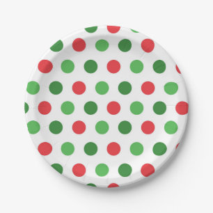 Plato De Papel Navidades puntos de Polka