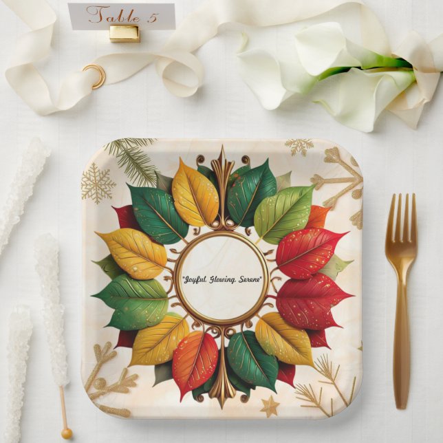 Plato De Papel "Navidades radiantes" (Boda)