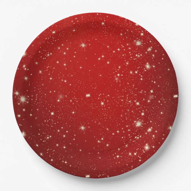 Plato De Papel Navidades Red Twinkle (Anverso)