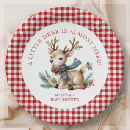 Plato De Papel Navidades reno Baby Shower Favor Pegatina