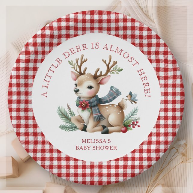 Plato De Papel Navidades reno Baby Shower Favor Pegatina (Subido por el creador)