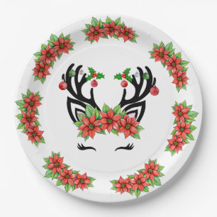 Plato De Papel Navidades renos