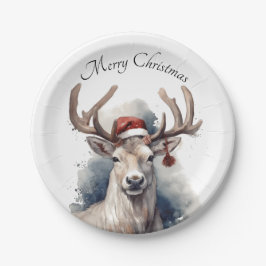 Plato De Papel Navidades renos, personalizable