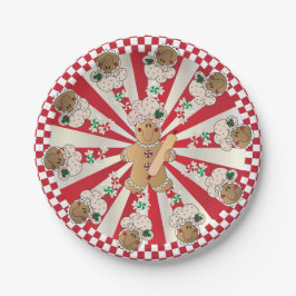 Plato De Papel Navidades Retro Gingerbread Bakers