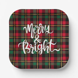 Plato De Papel Navidades rojos, verdes, negros y dorados