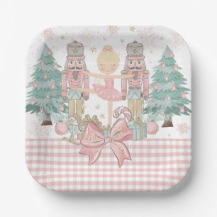 Plato De Papel Navidades rosados del Ballet Nudista Pastel Rubor
