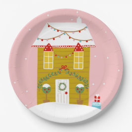 Plato De Papel Navidades rosados Fiesta niños vacaciones de cumpl