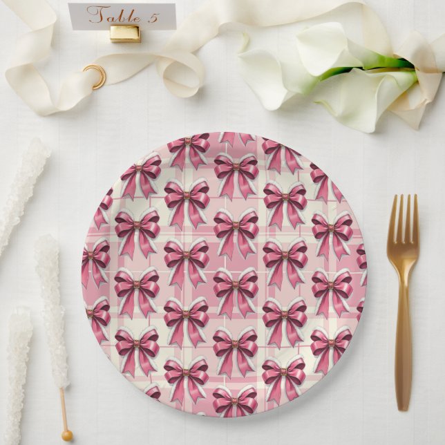 Plato De Papel Navidades rosados plantan vacas Santa (Boda)