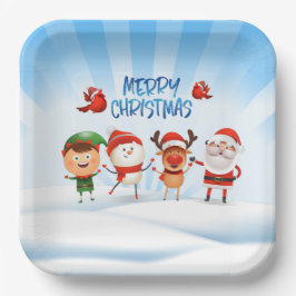 Plato De Papel Navidades Rudolf The Reindeer and Friends Square