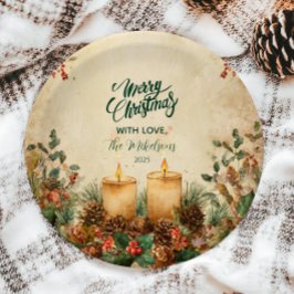 Plato De Papel Navidades rusos de la Pinecona de Velas